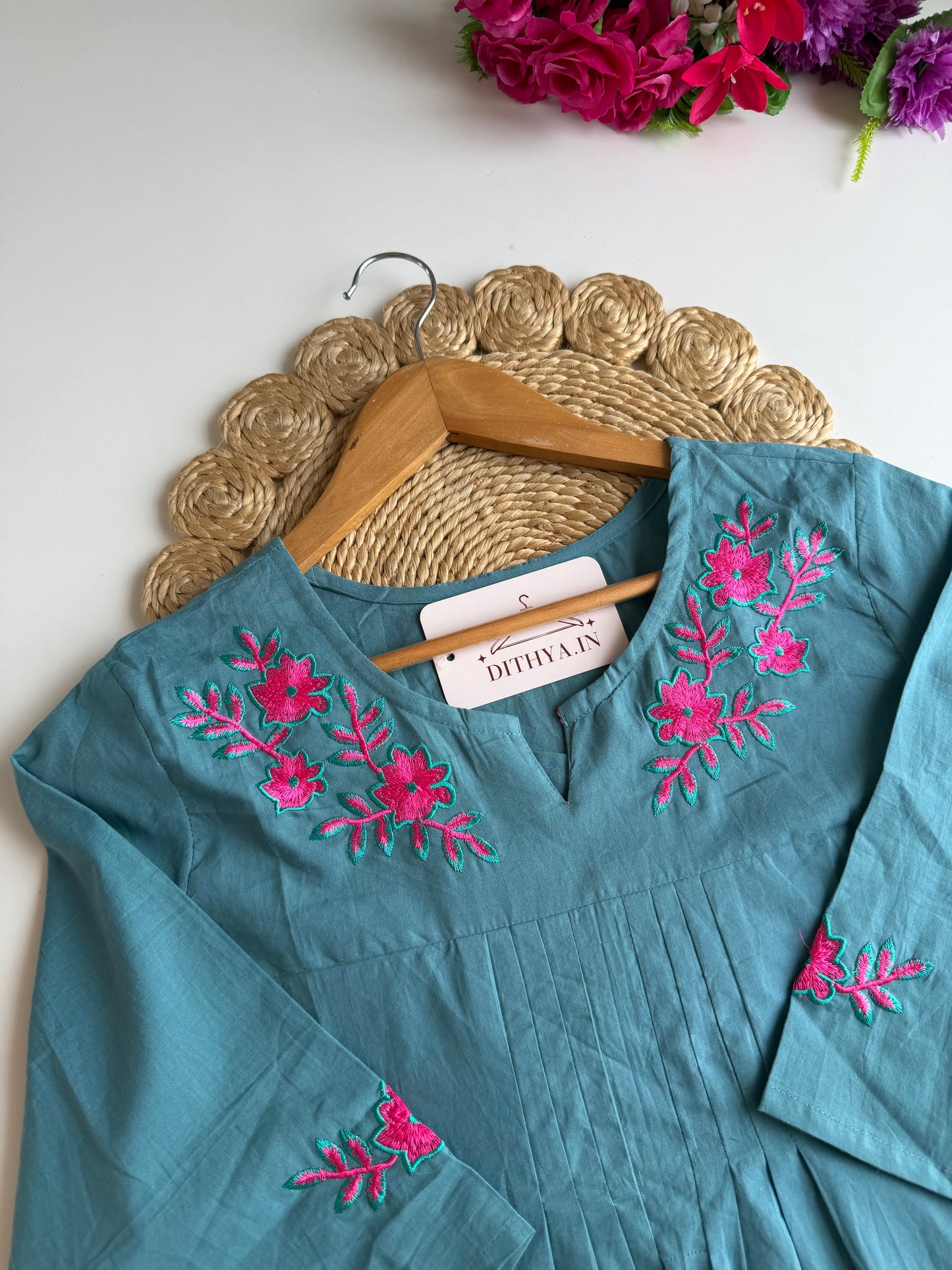 K623 - Mul cotton embroidered coord set