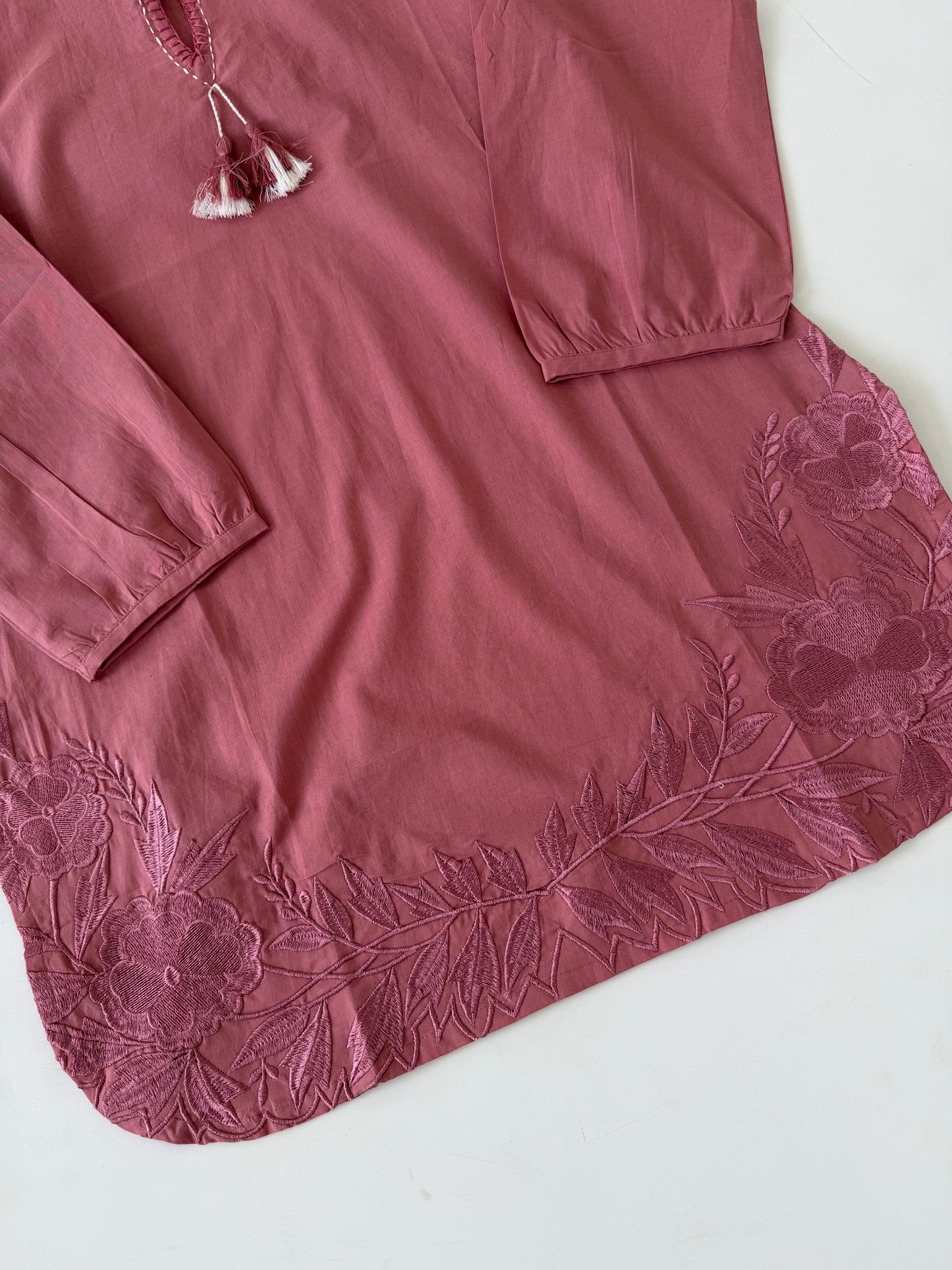 K186 - Mul cotton embroidered short Kurti