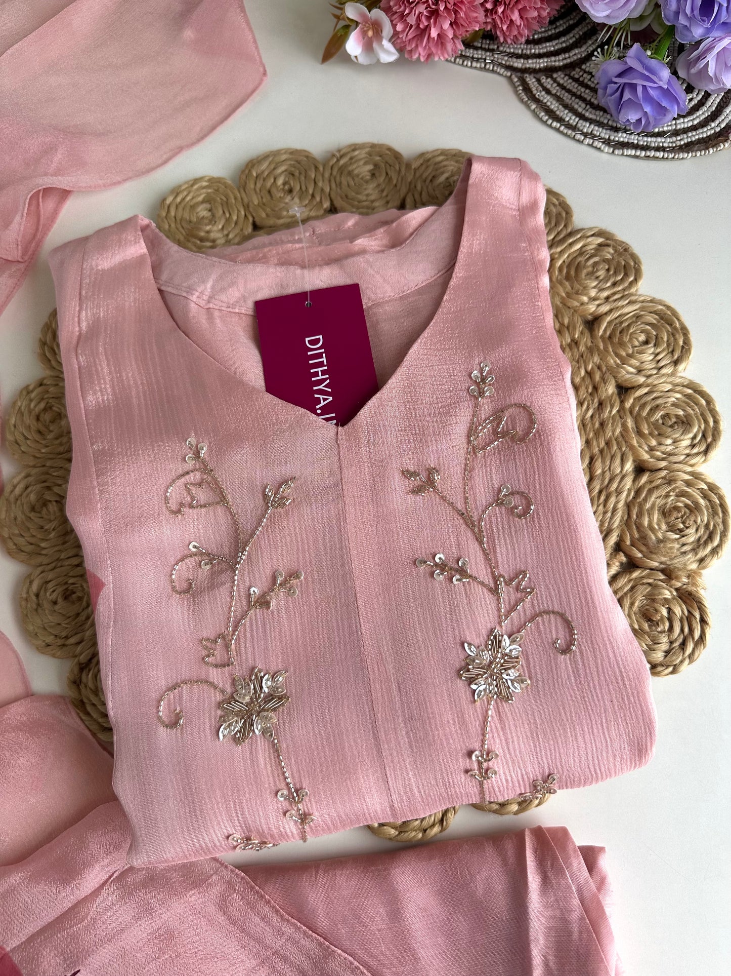 K063 - Chinnon Heavy Anarkali with pants and dupatta