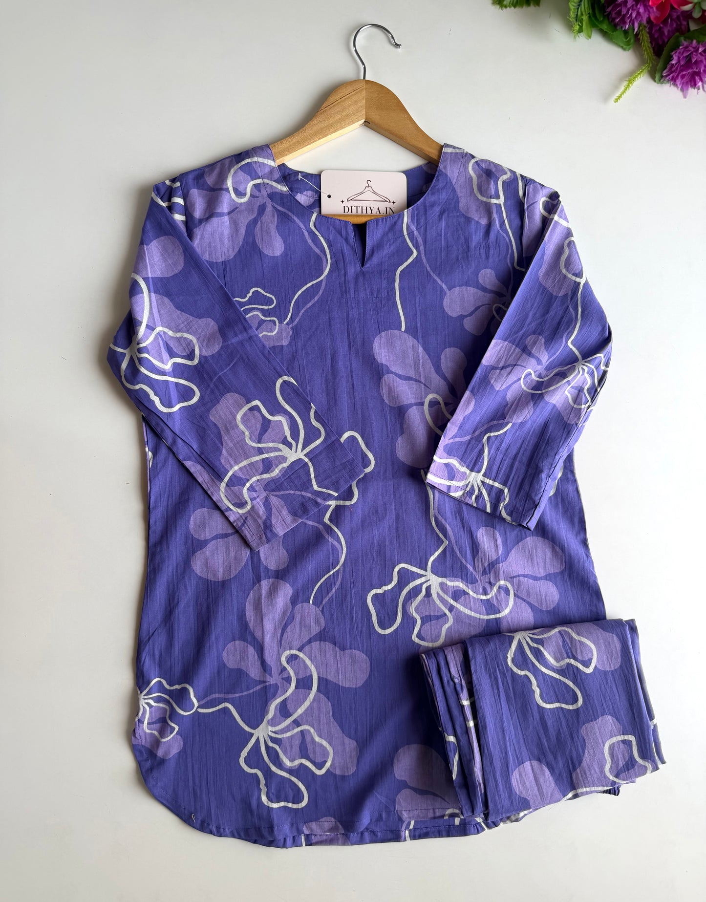 K407 - Mul cotton printed coord set