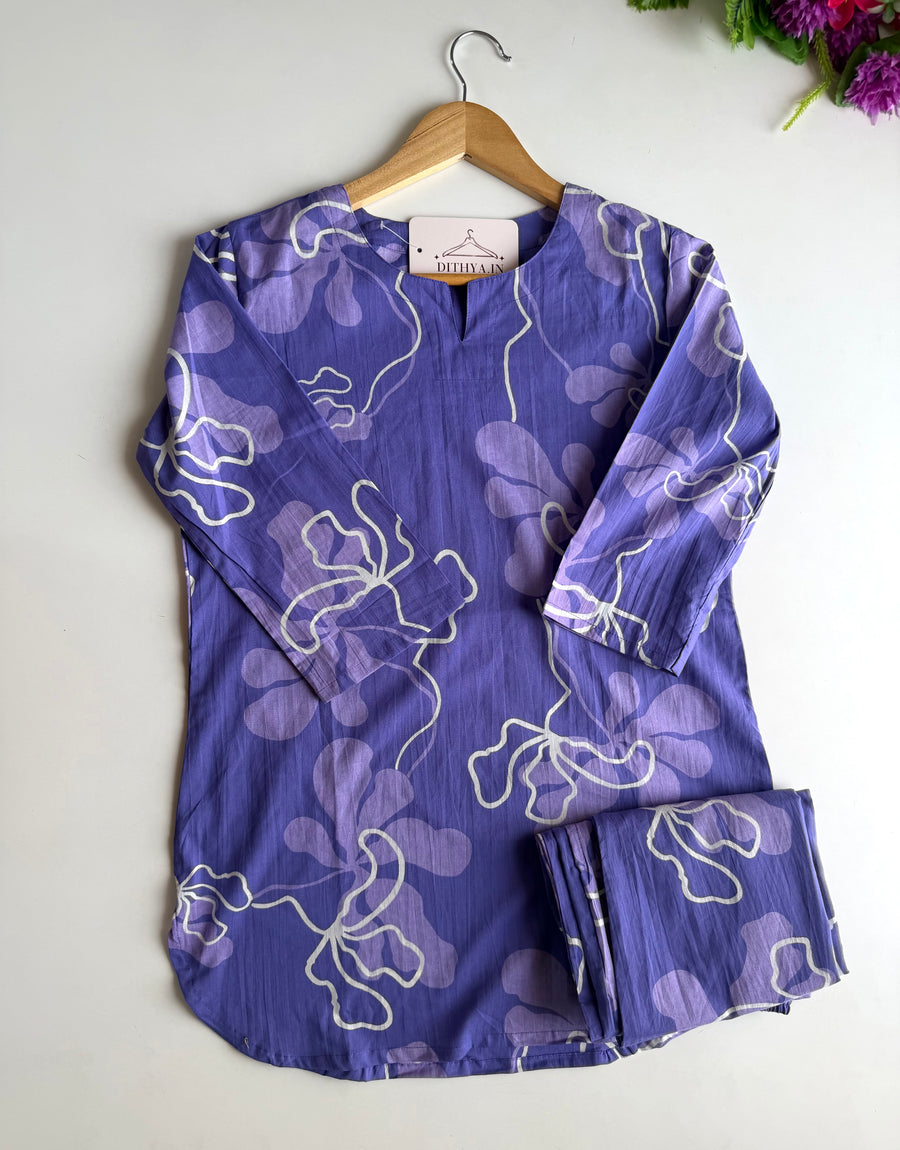 K407 - Mul cotton printed coord set