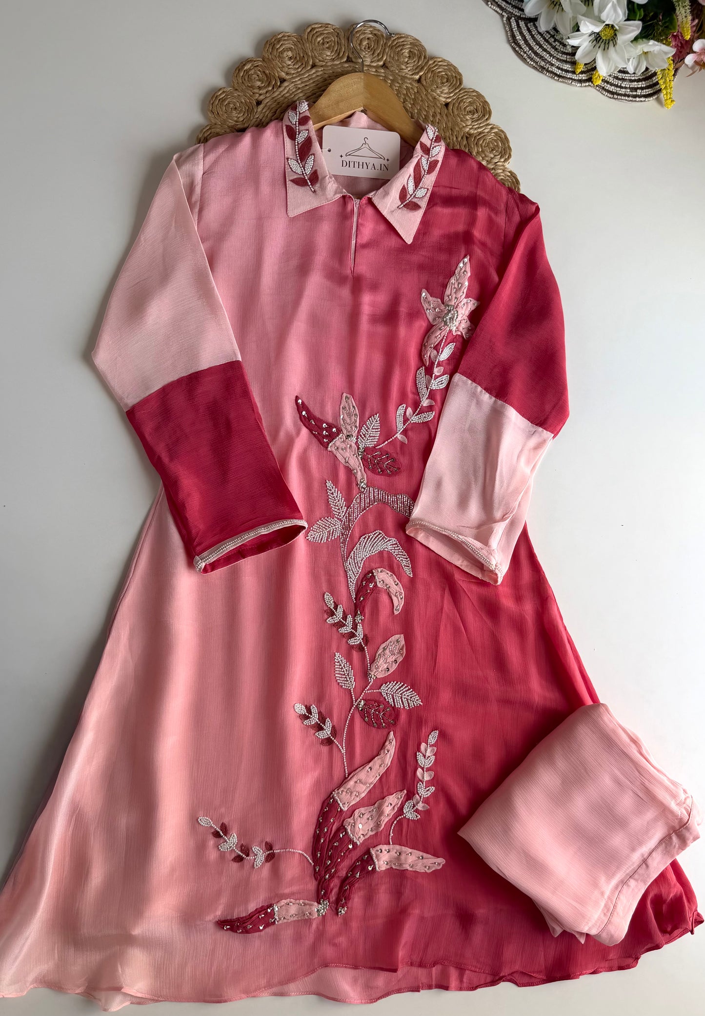 K073 - Pure Chinnon handwork coord set