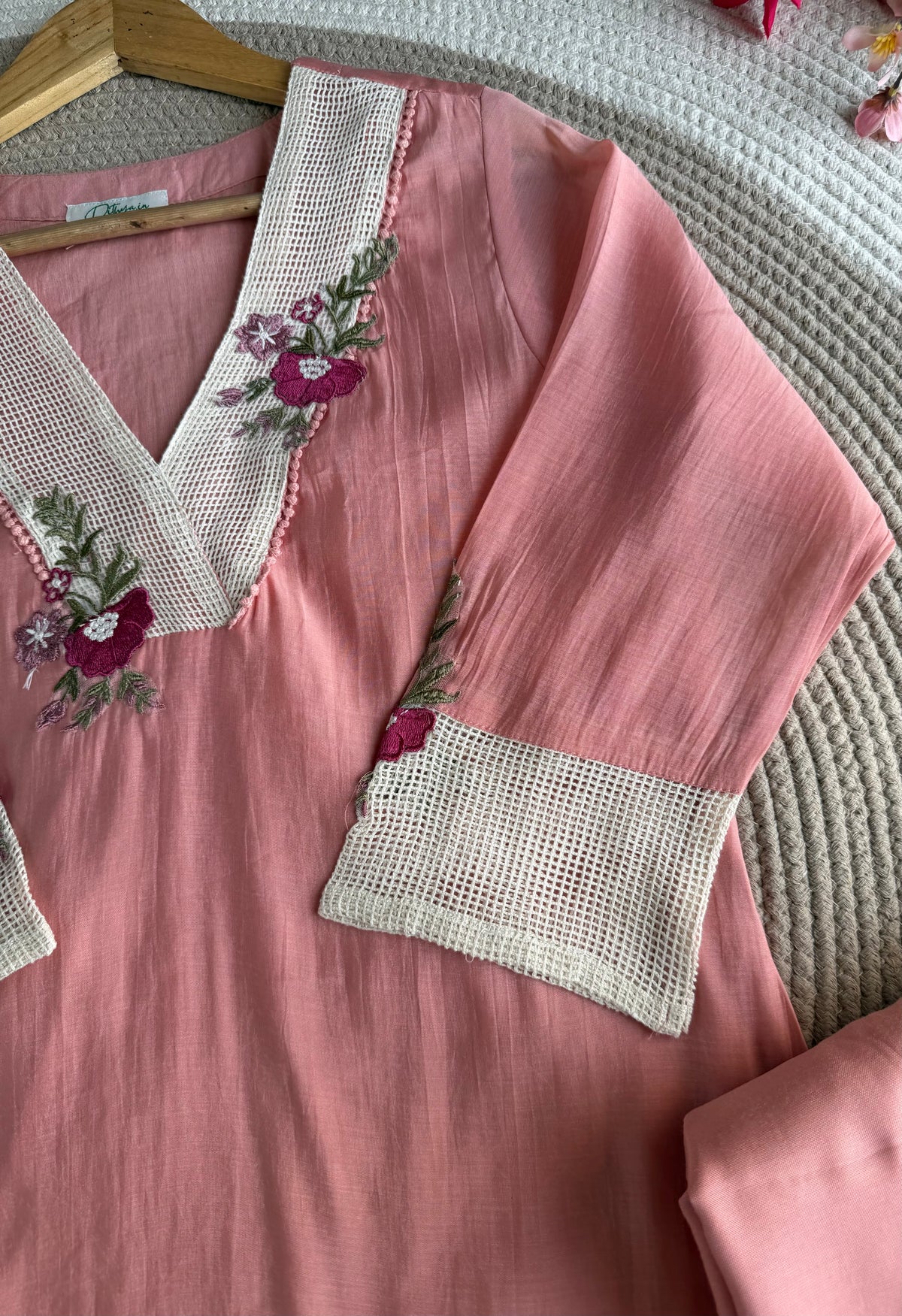 K709 -Surat mul chanderi embroidered farshi salwar with pants and dupatta