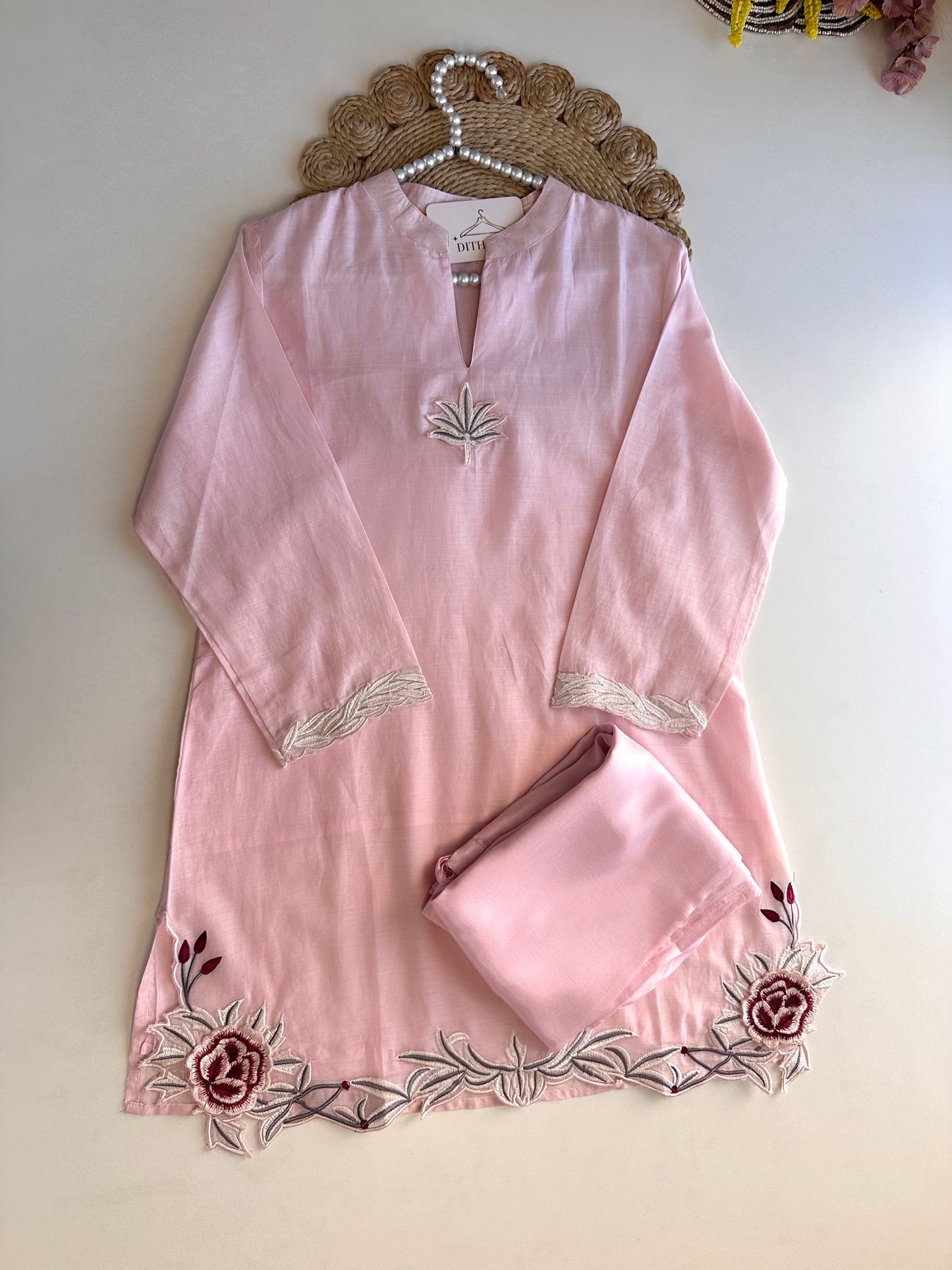 K495 - Mul cotton embroidered coord set
