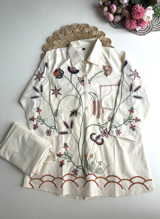 K108 - Cotton embroidered coord set