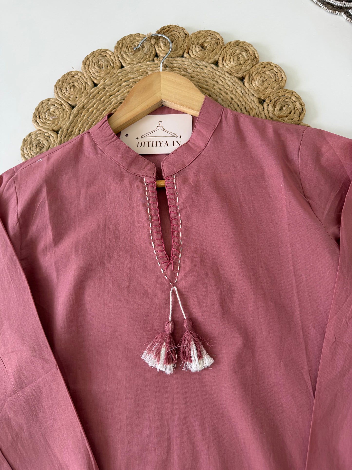 K186 - Mul cotton embroidered short Kurti