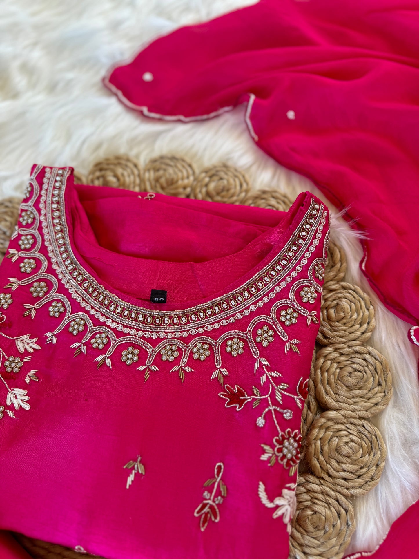 K036 - Russian silk kurti with pants and dupatta