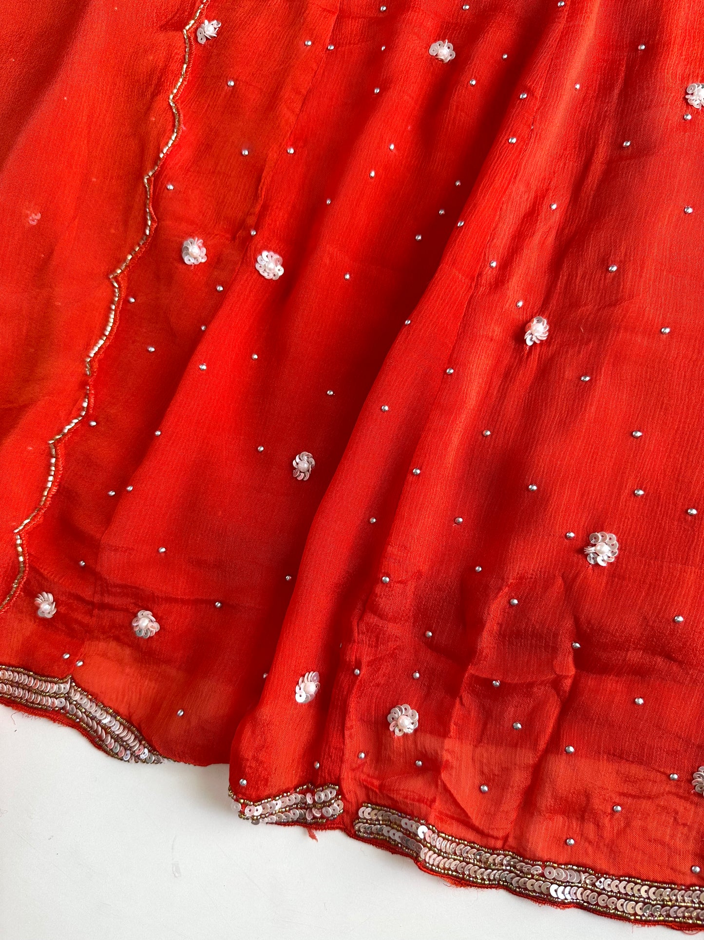 K145 - Chinnon heavy Anarkali with pants and dupatta