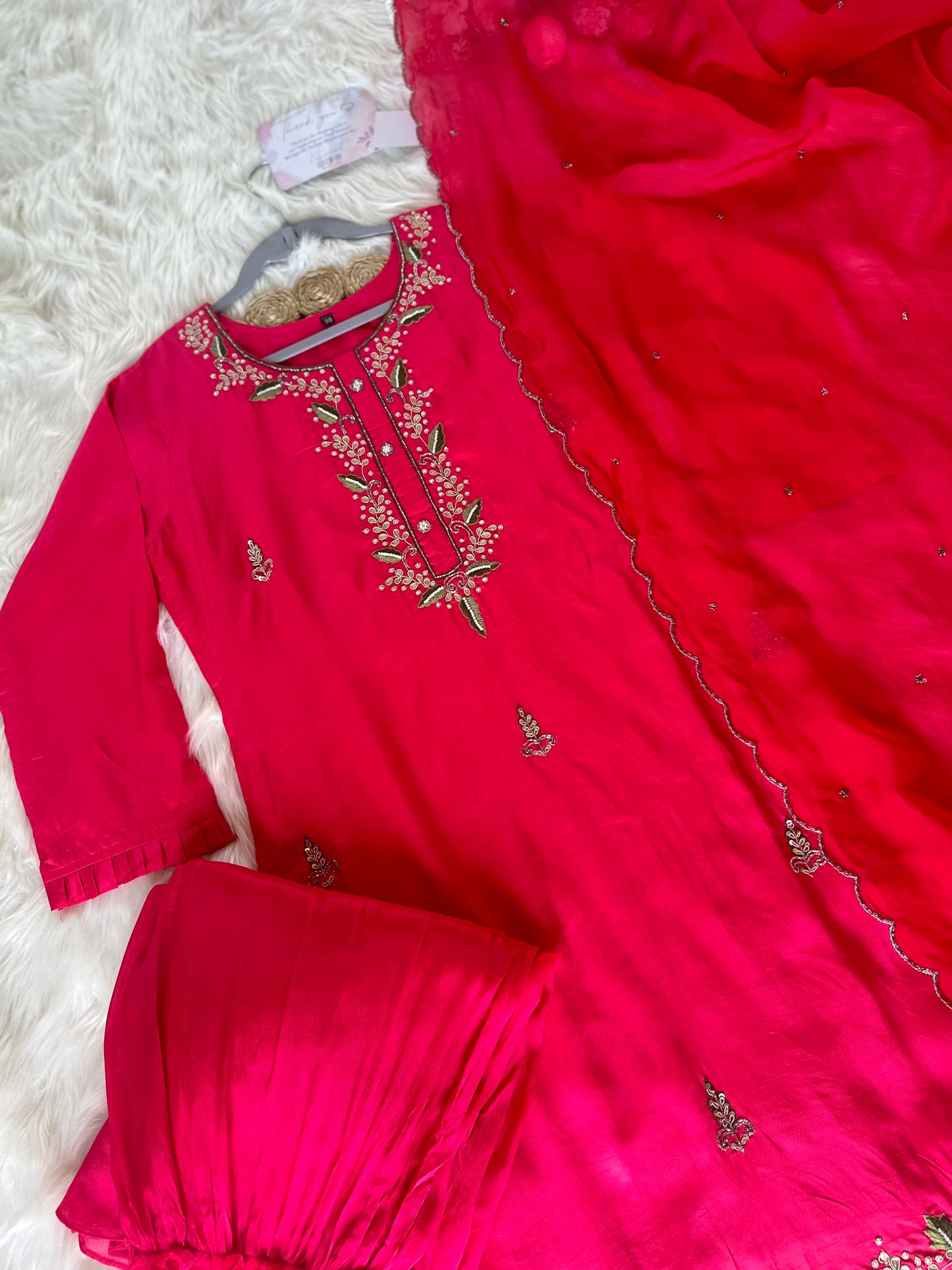 K016 - Russian silk kurti with Sharara and dupatta