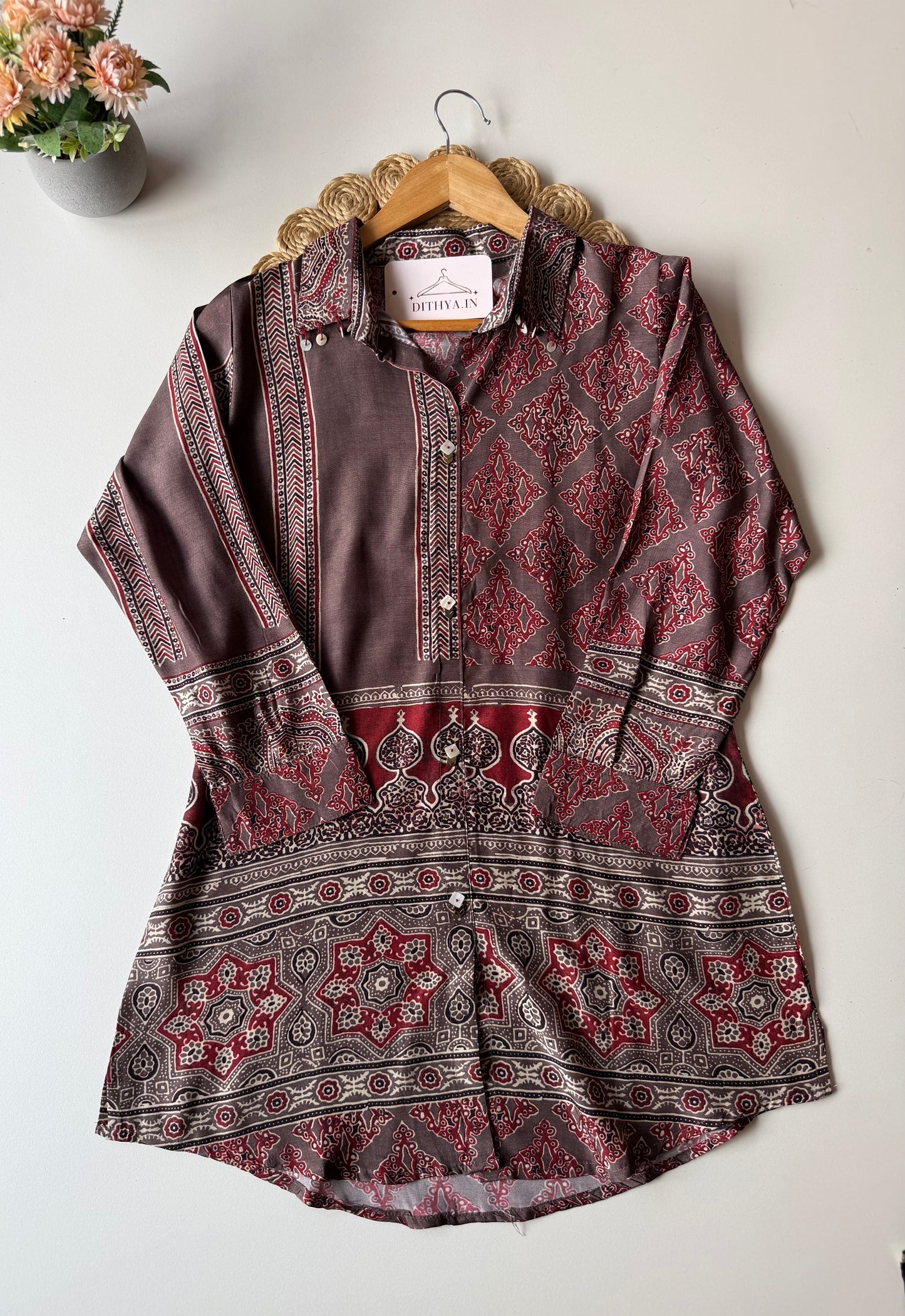 K363 - Pure Muslin ajrakh shirt