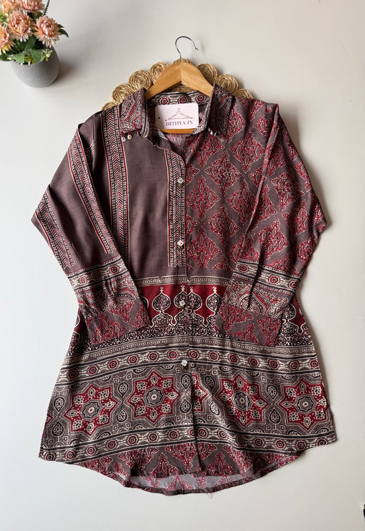 K363 - Pure Muslin ajrakh shirt