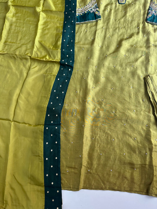 D247 - Dola silk straight kurti with Sharara and dupatta