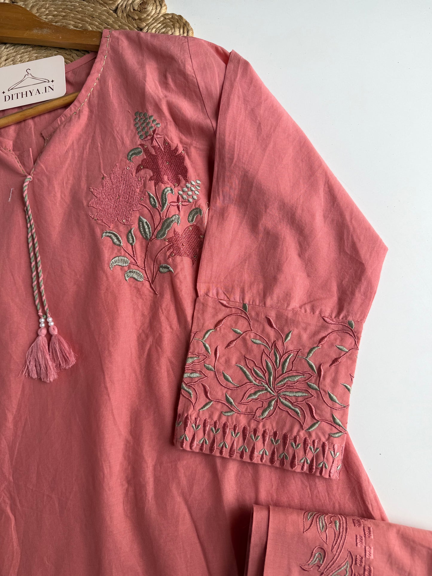 K601 - Mul cotton embroidered coord set