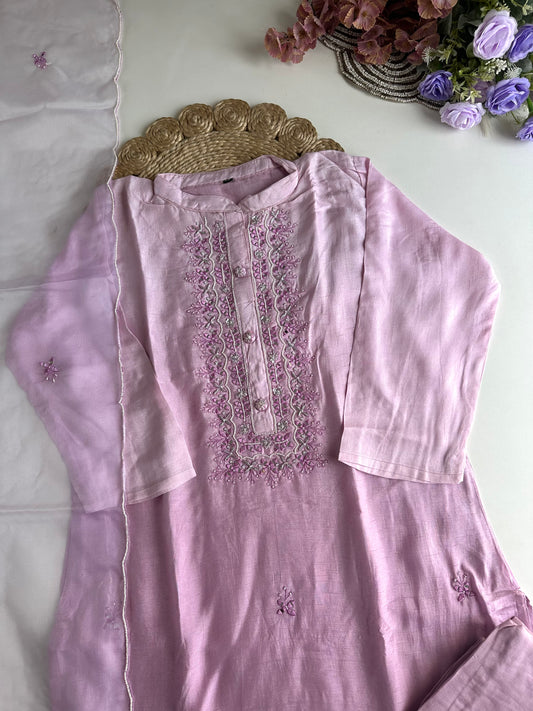 D274 - Dola silk straight kurti with pants and dupatta