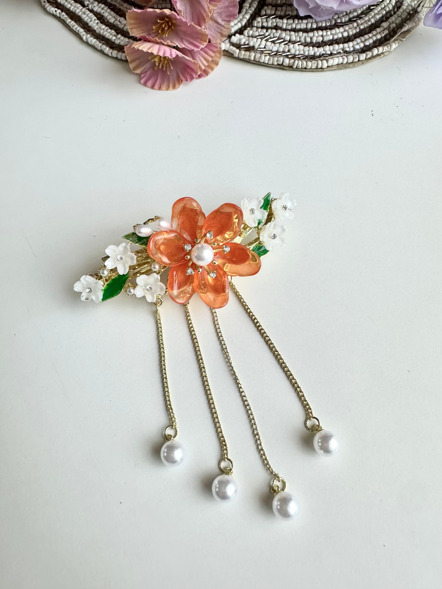 A024 - Floral hair buckle