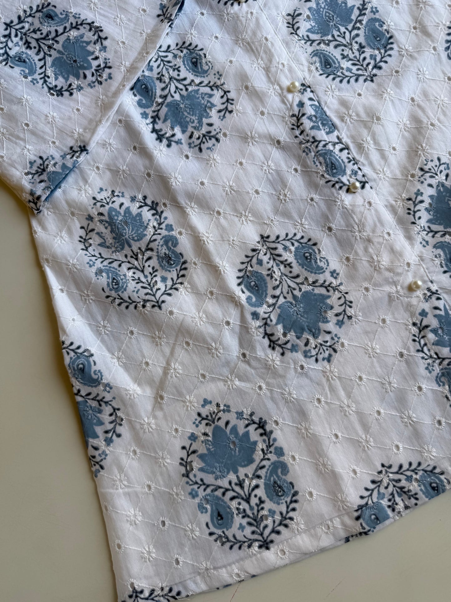 K641 - Schiffli cotton embroidered coord set