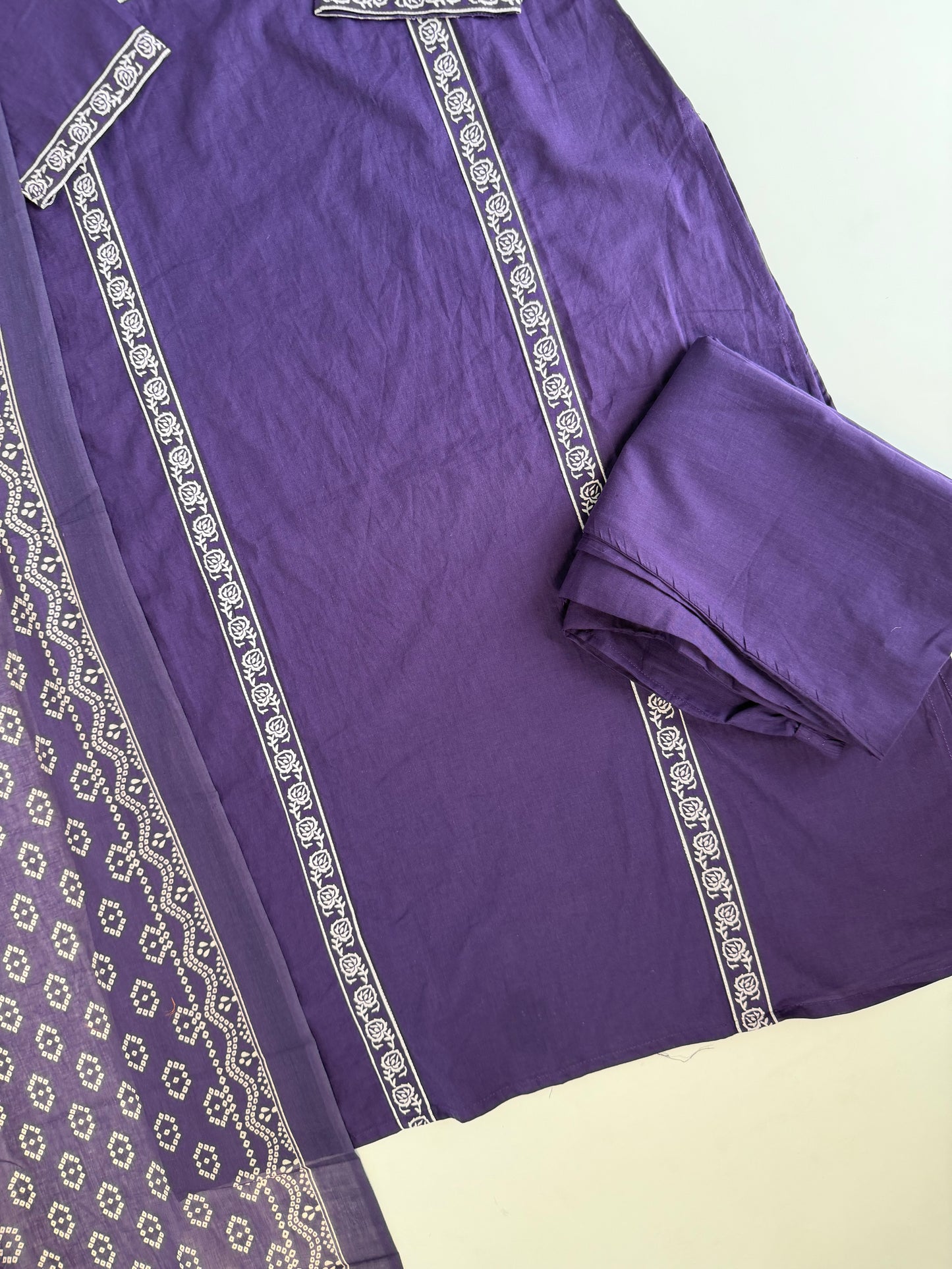 K545 - Mul cotton Straight Kurti with pants and dupatta