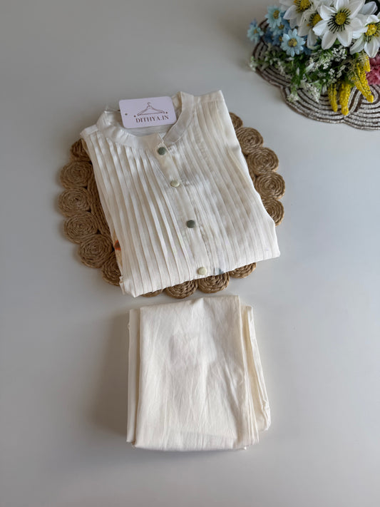 K696 - Mul cotton embroidered Aline Kurti with pants