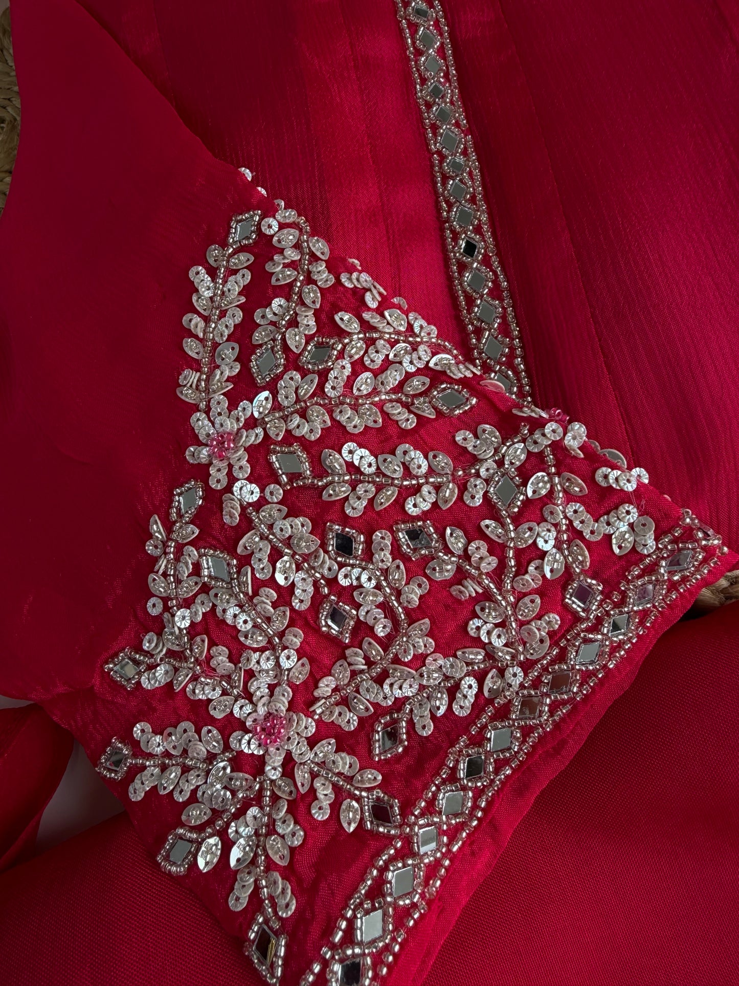 K538 - Chinnon handwork Anarkali with pants and dupatta in 2 colours