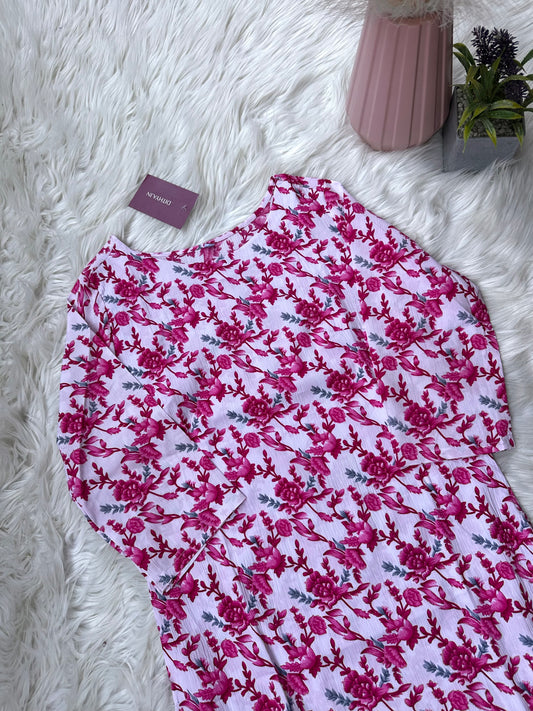 K222 - Rayon cotton printed straight Kurti in 2 prints