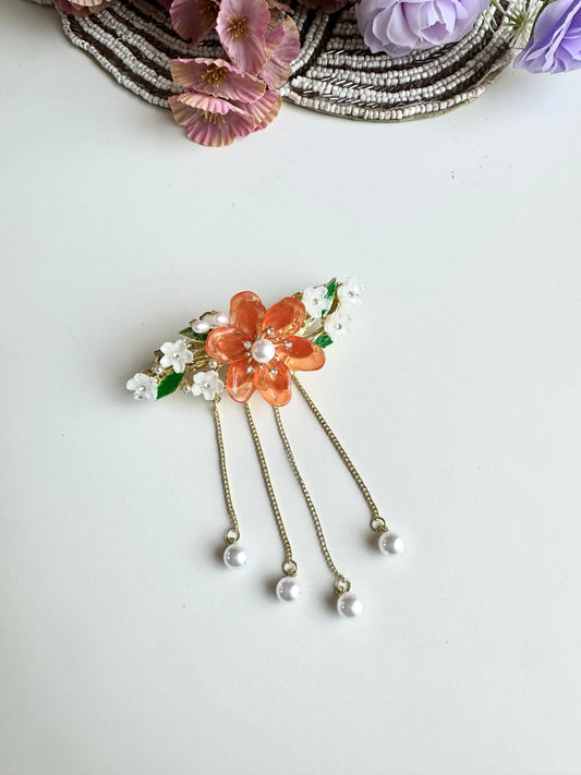 A024 - Floral hair buckle