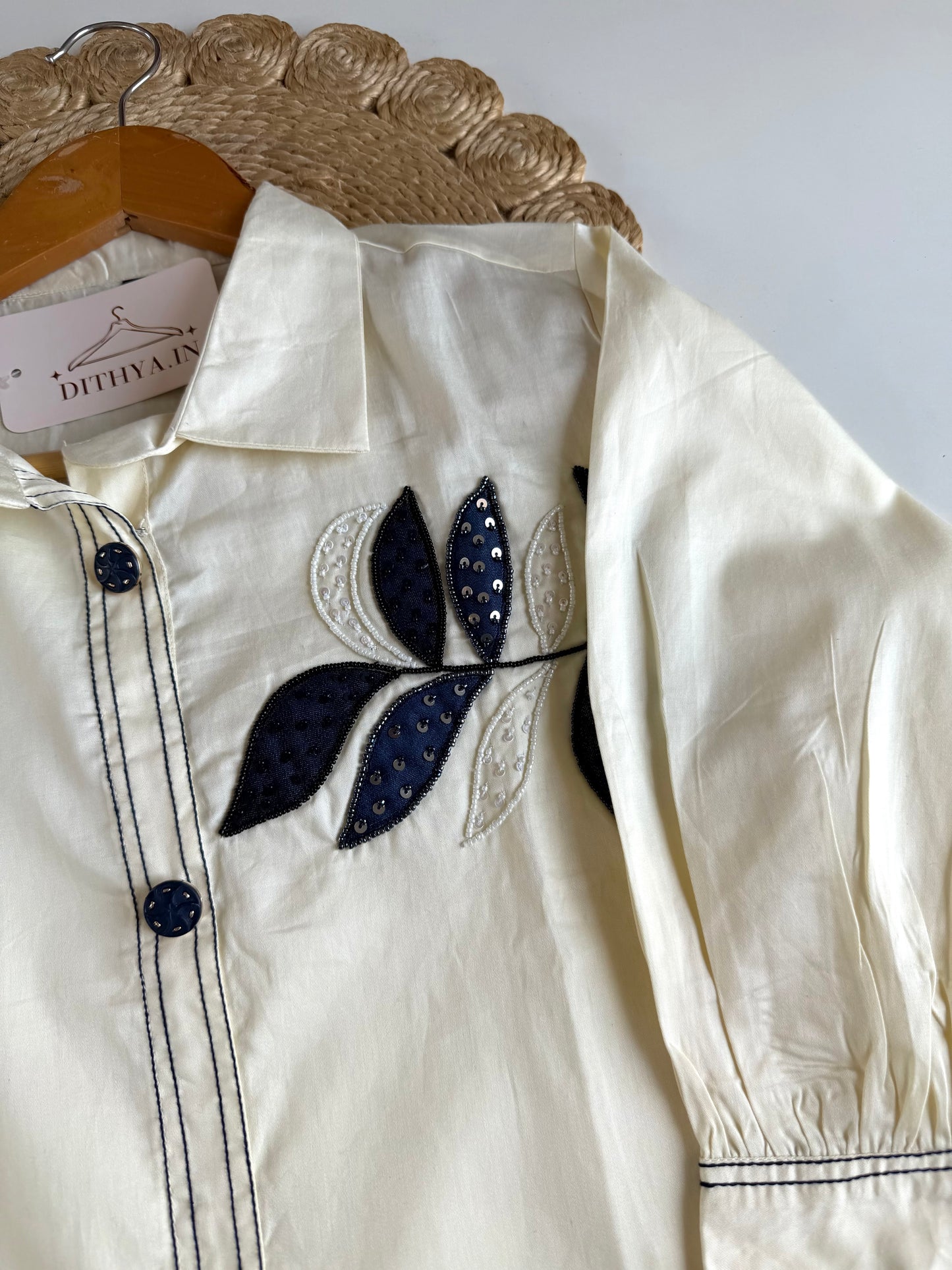 K490 - Denim appliqué work coord set