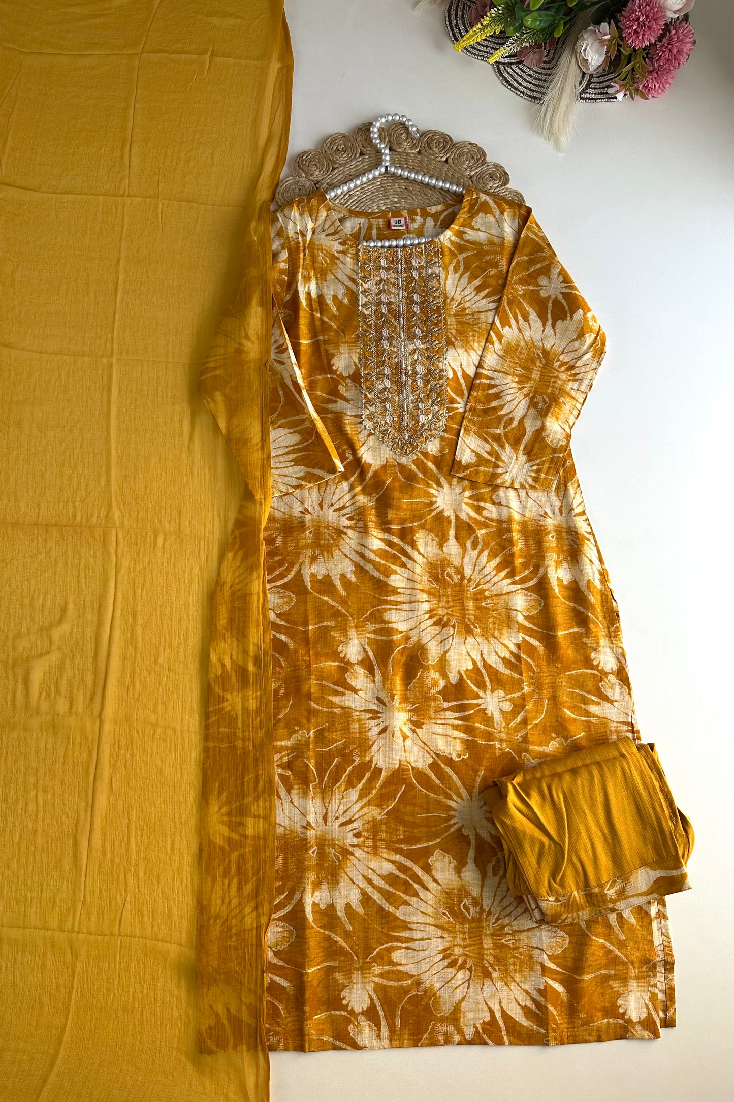K482 - Roman silk straight Kurti with pant and dupatta