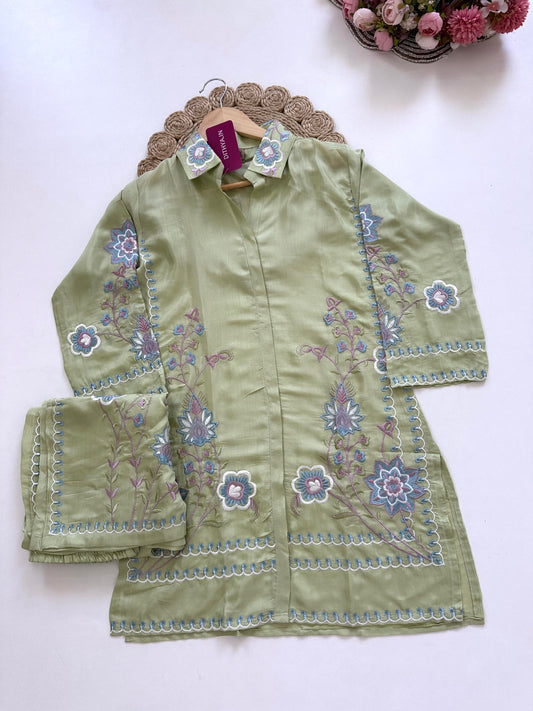 K326 - Muslin embroidered coord set