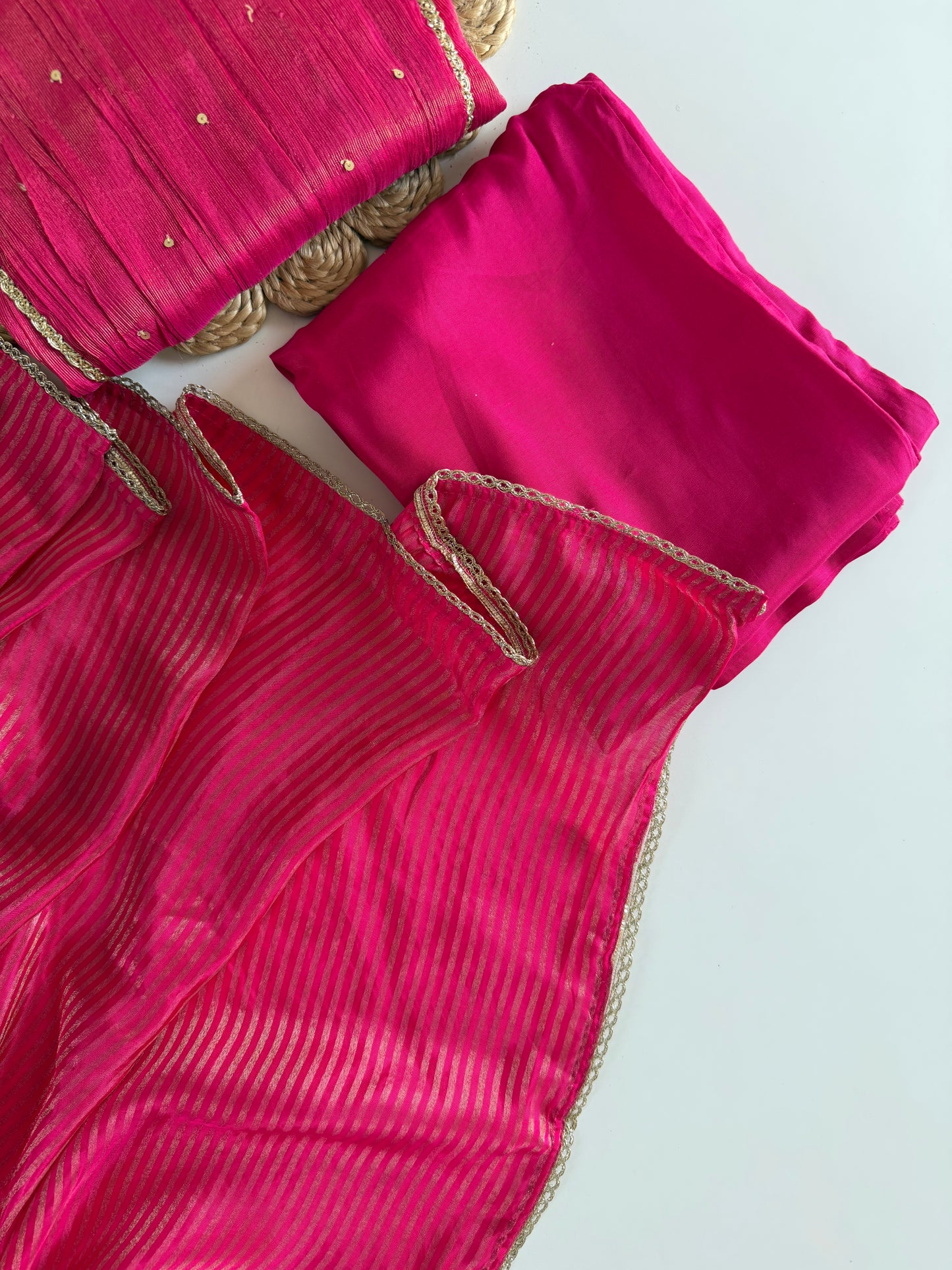 K475 - Tissue silk handwork Anarkali with pants and dupatta