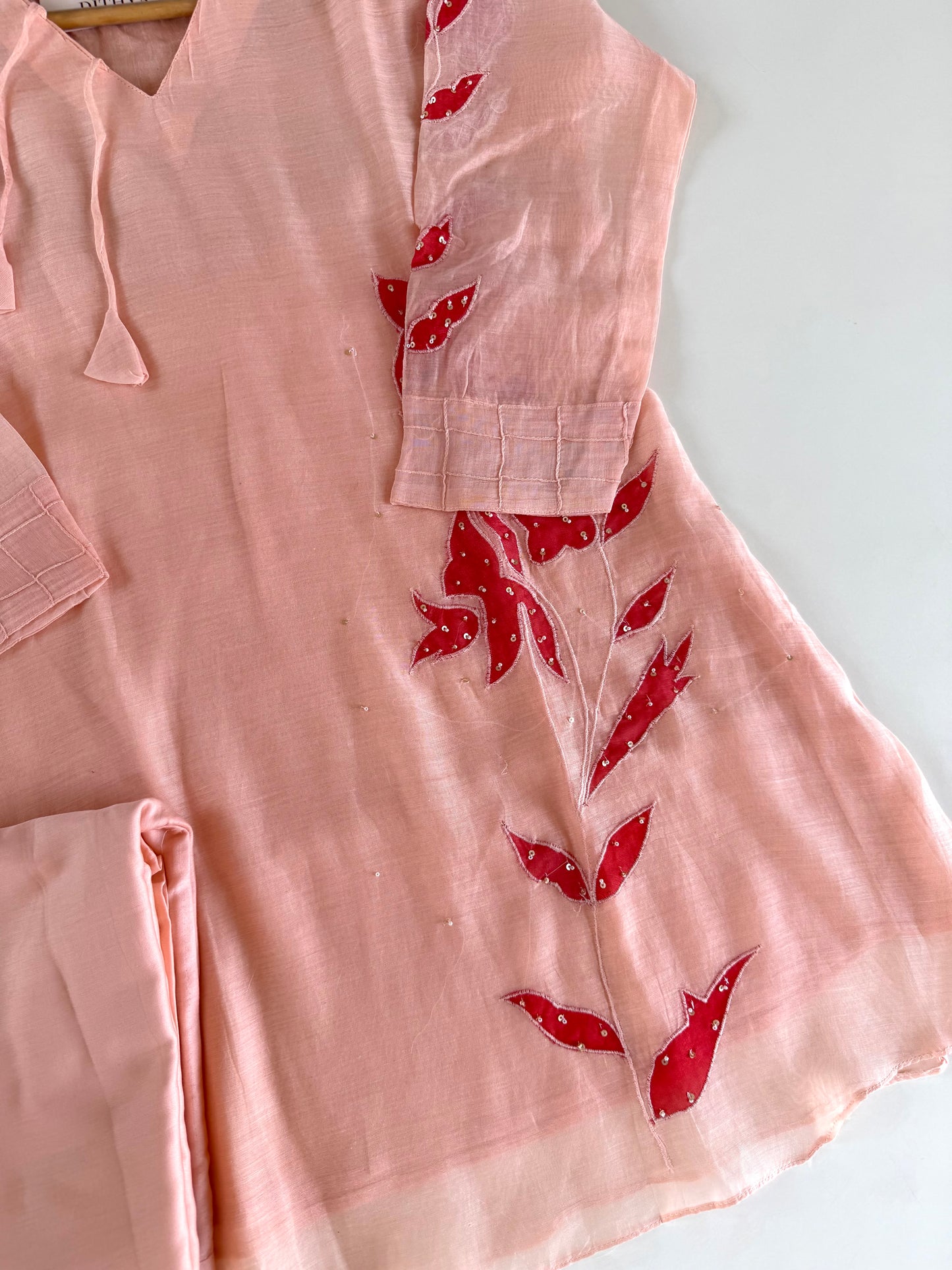 K515 - Mul chanderi appliqué coord set