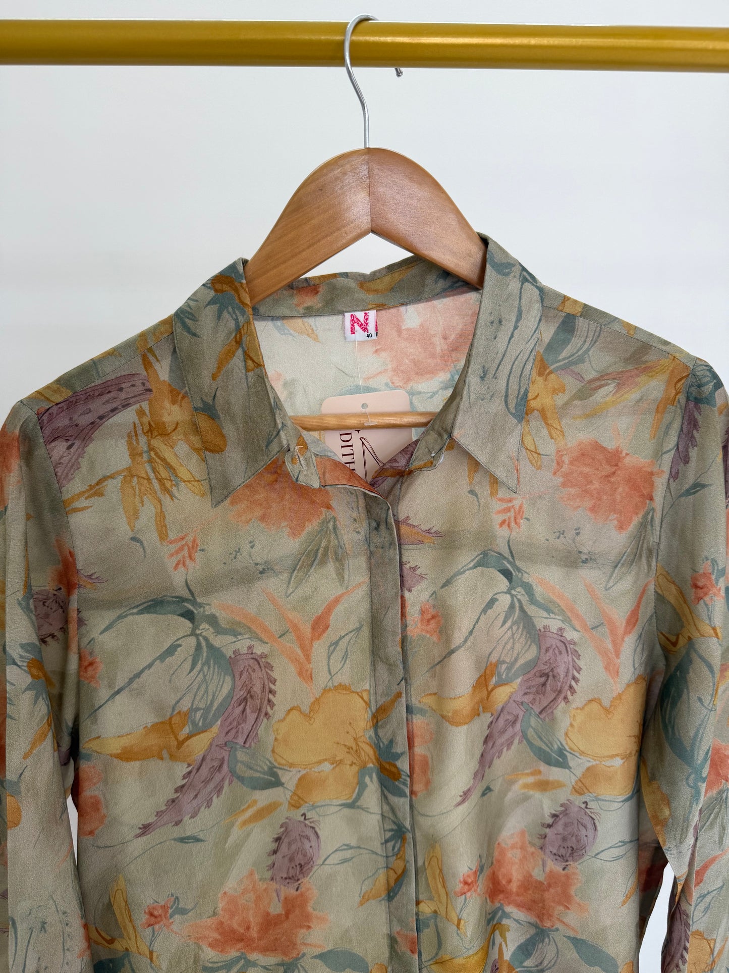 K416 - Pure muslin printed shirt