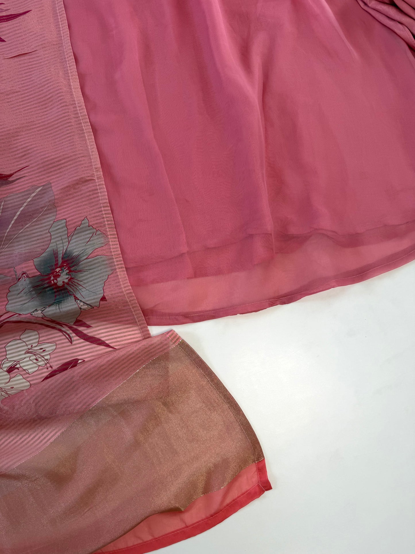 K614 - Viscose organza Floral Anarkali with pants and dupatta