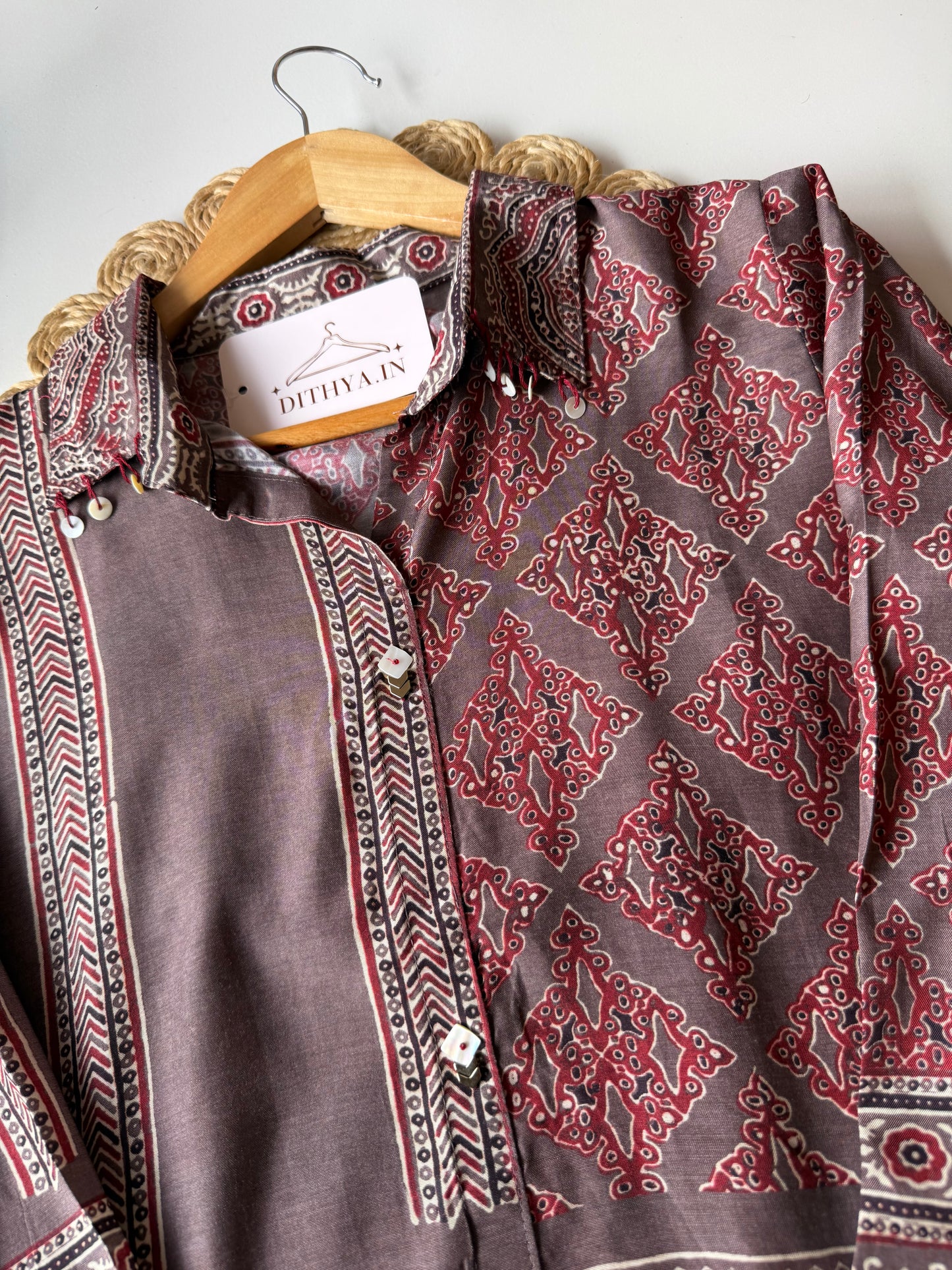 K363 - Pure Muslin ajrakh shirt
