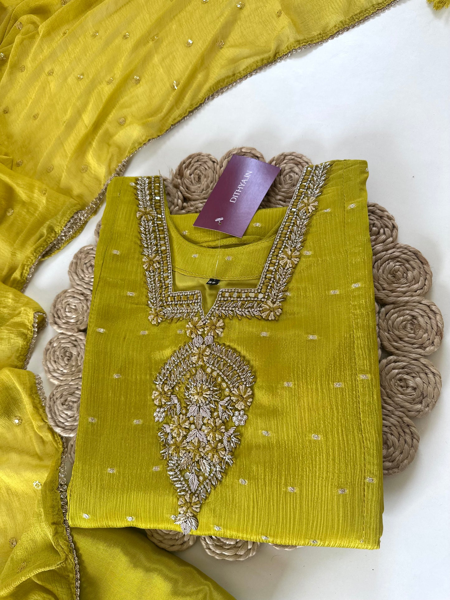 K235 - Abutai silk Anarkali with pants and dupatta .