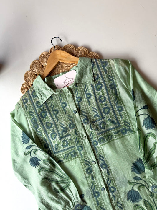 K404 - Mul chanderi printed coord set