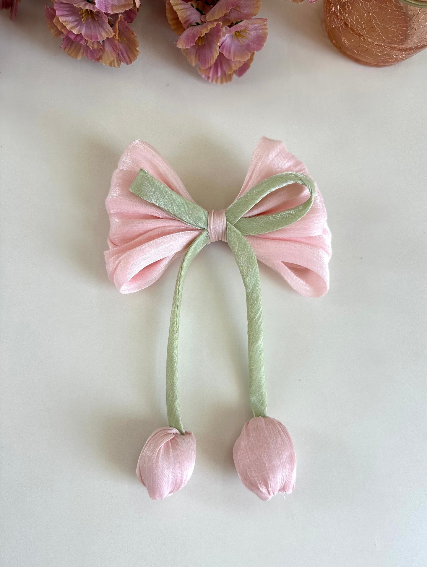A018 - Jumbo Printed bow clip (per piece)