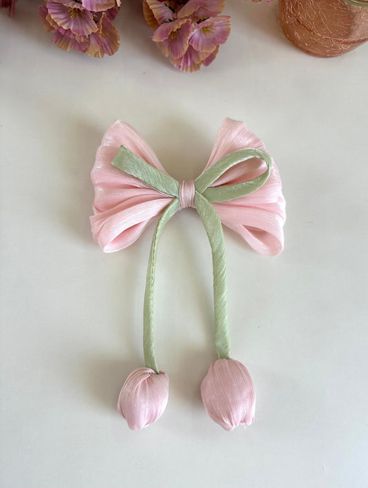 A018 - Jumbo Printed bow clip (per piece)