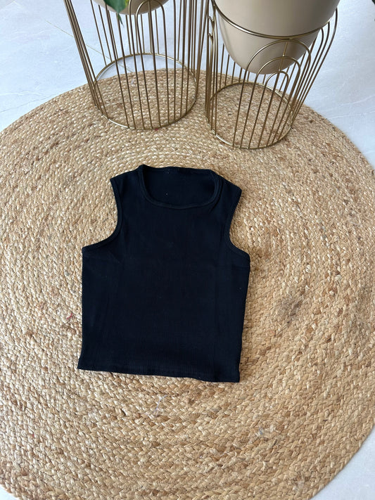 W007 - Stretchable Ribbed Tank top in 5 colours