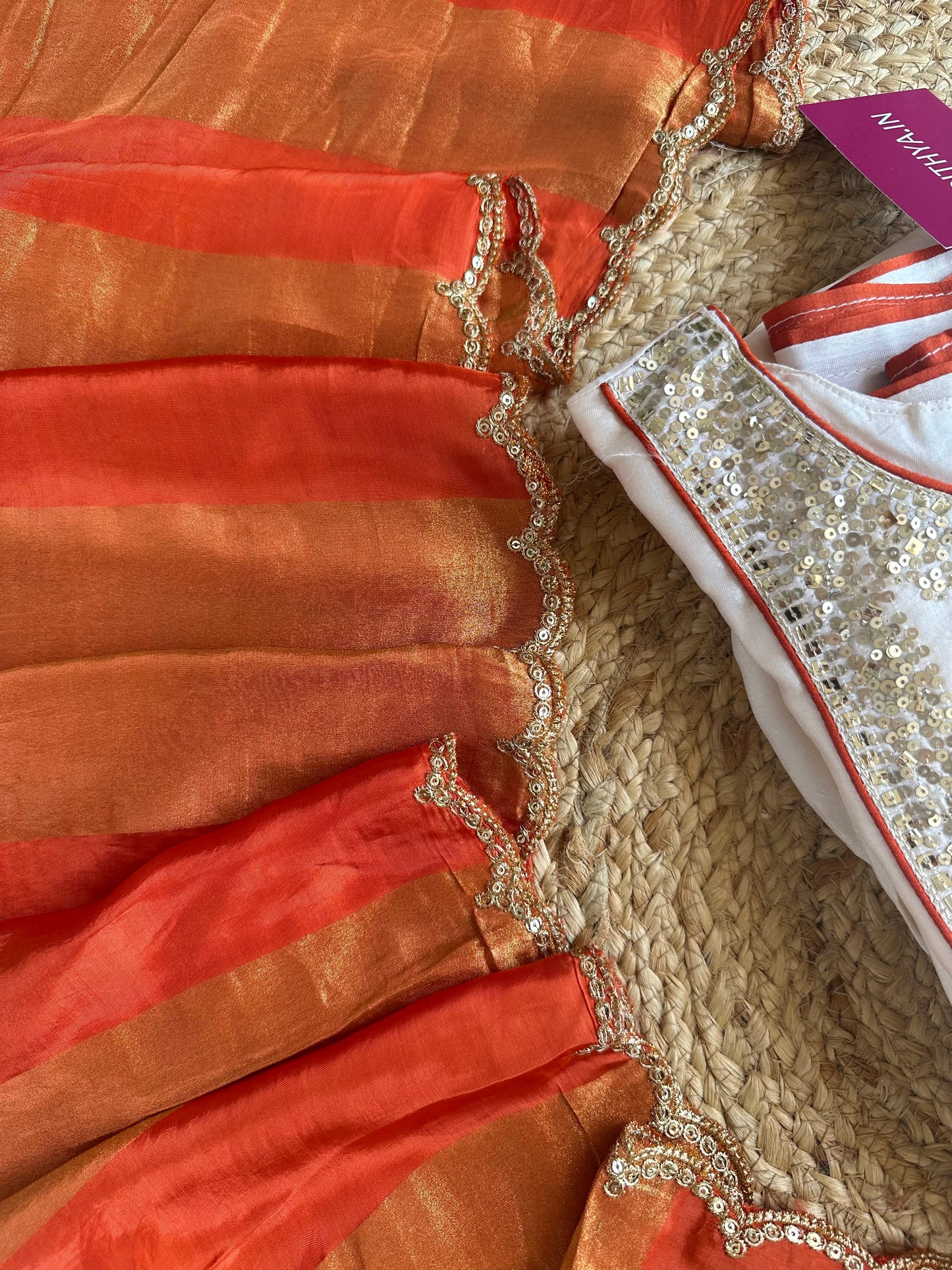 K141 - Russian silk sequins work Aline Kurti with pants and dupatta in 2 colours