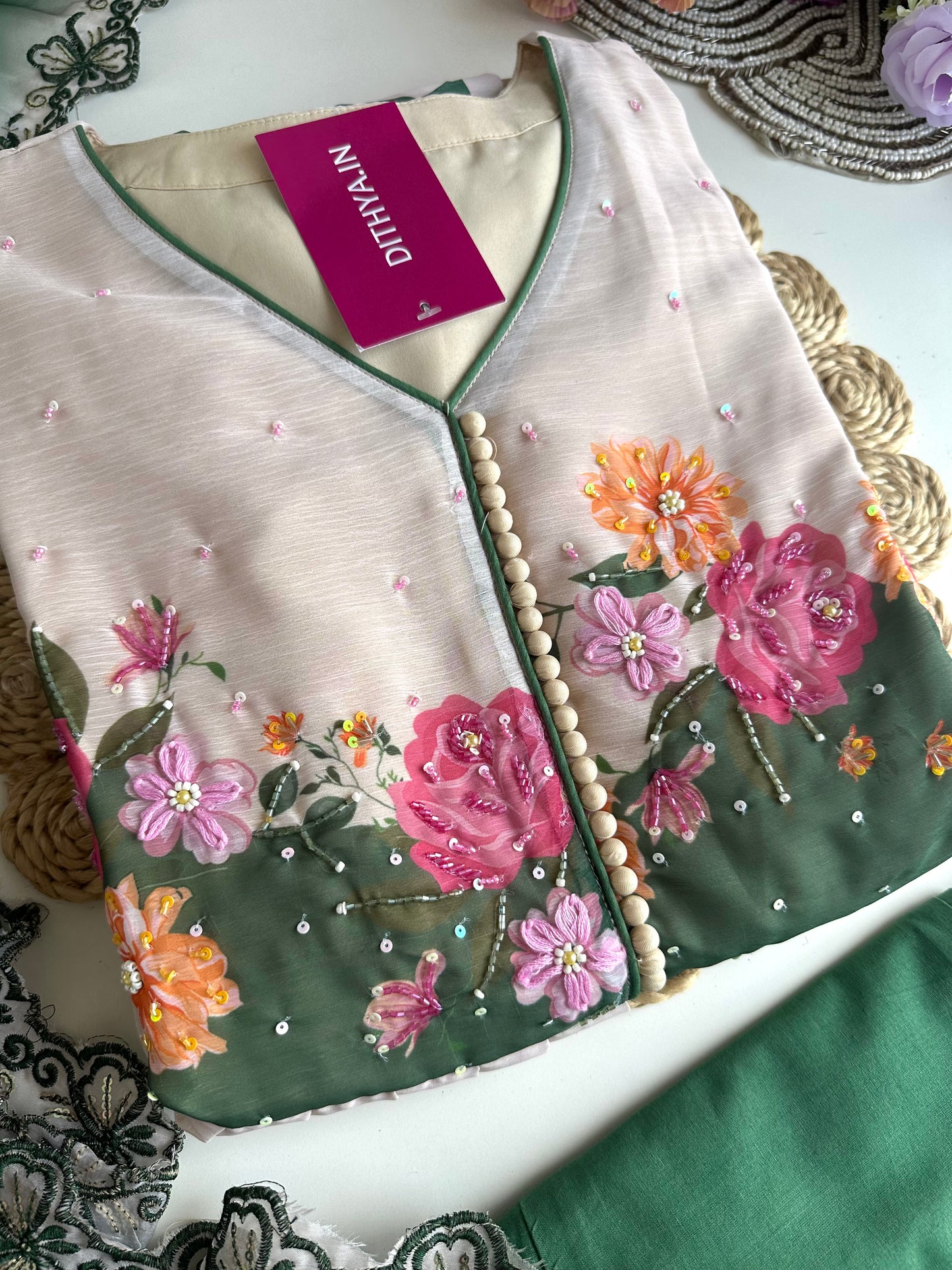 K288 - Georgette Floral Anarkali with pants and dupatta