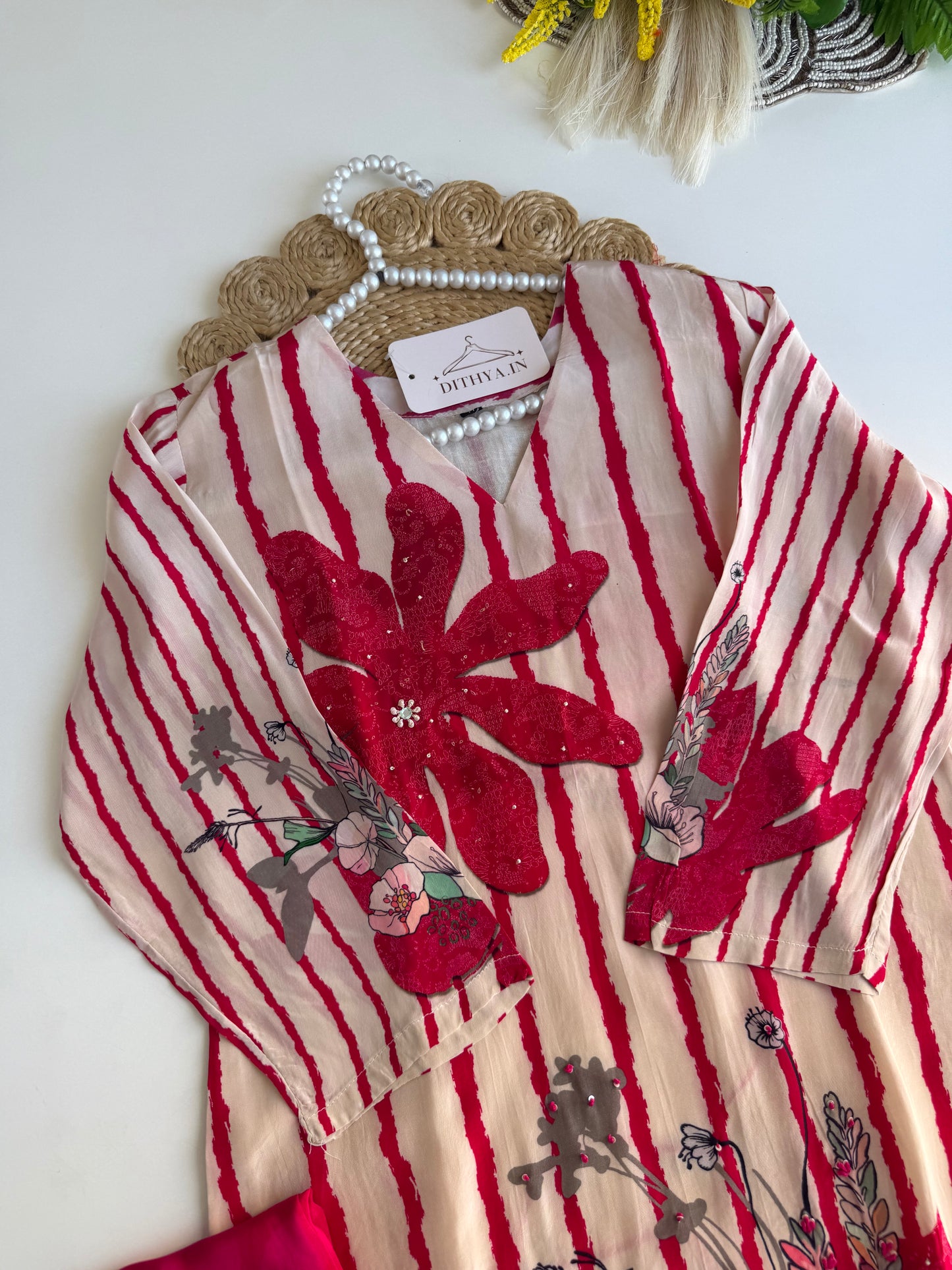 K579 - Pure crape floral coord set