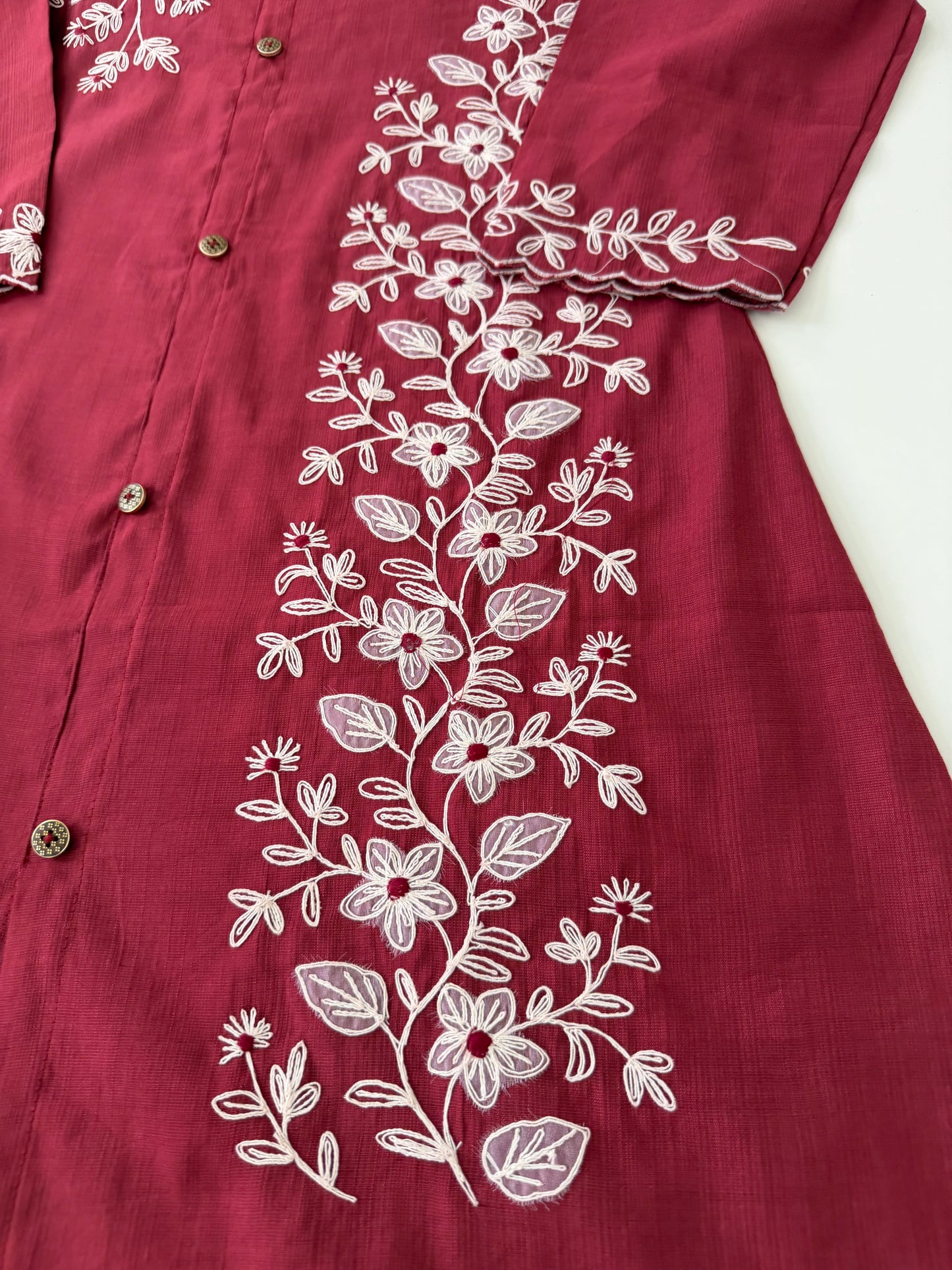 K463 - Mul cotton embroidered coord set