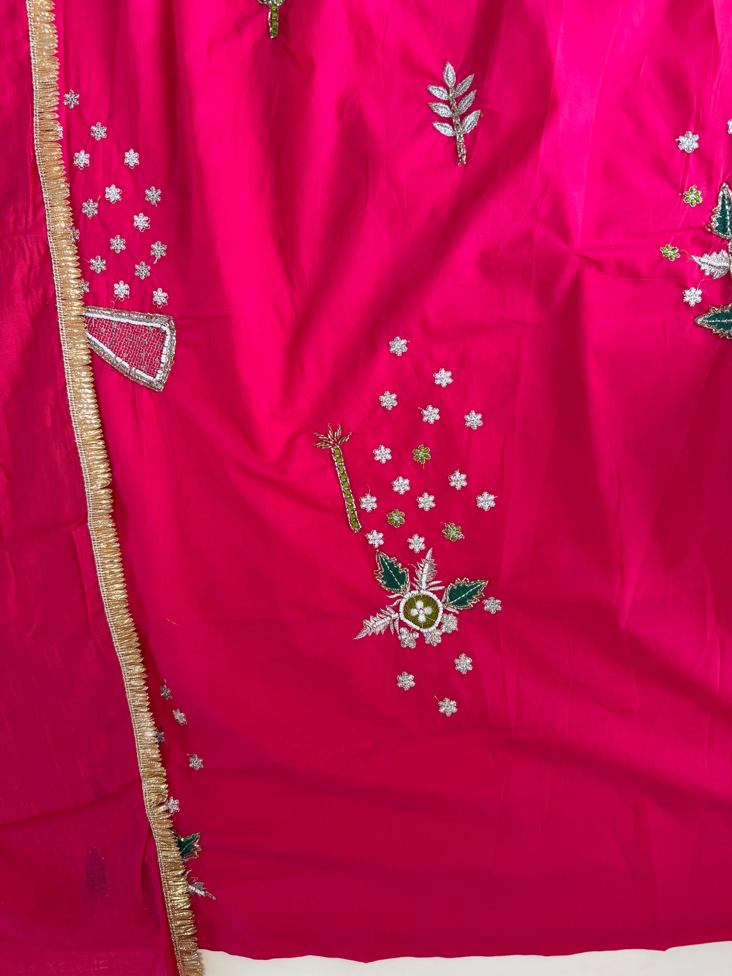 K272 - Roman silk Anarkali with pants and dupatta