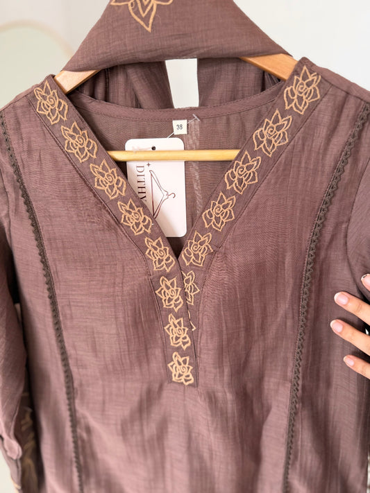 K408 - Muslin cotton farshi salwar with pants and dupatta