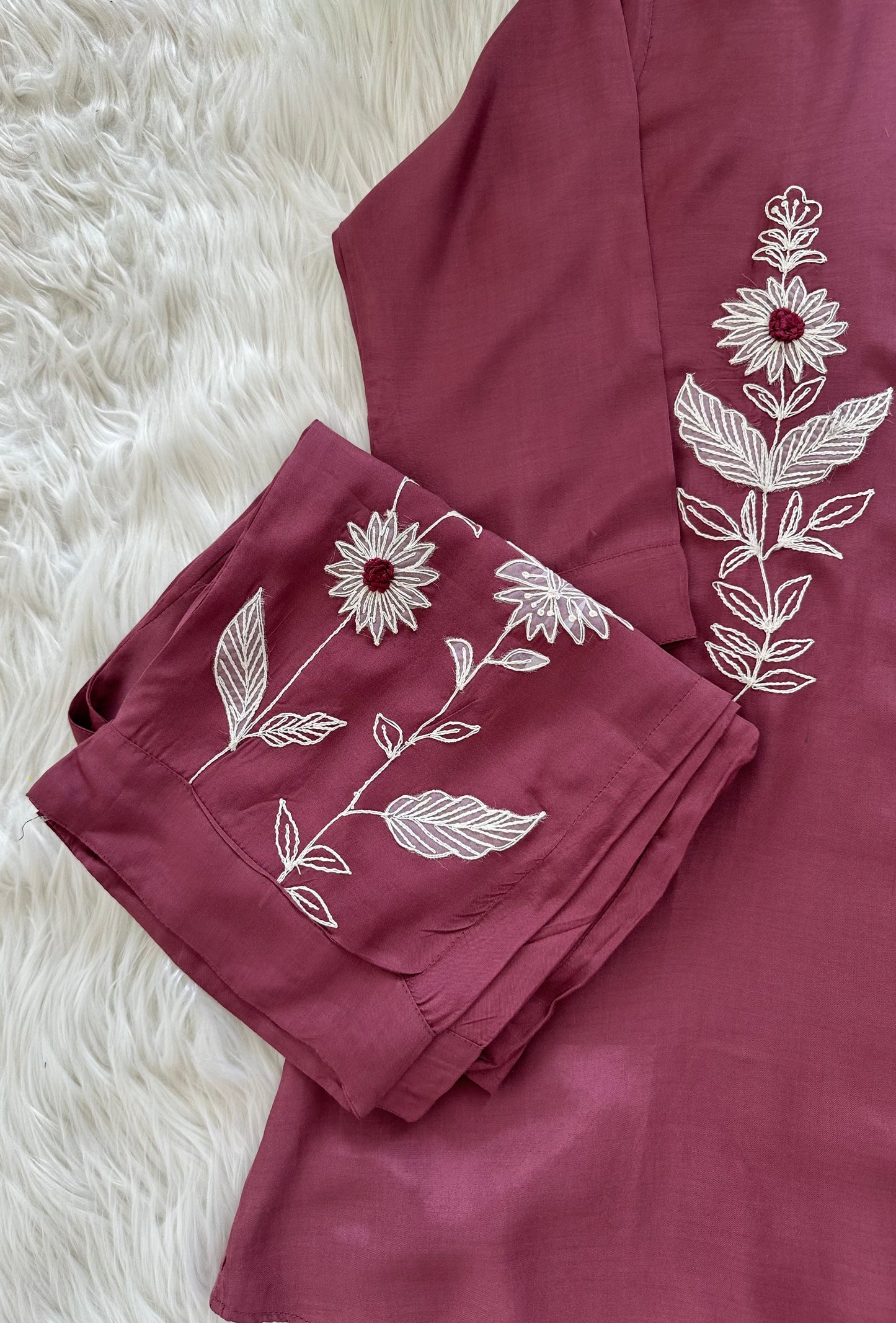 K329 - Muslin embroidered coord set