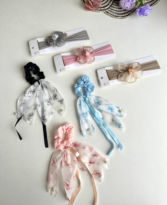 A035 - Set - 3 Haarbänder & 3 Scrunchies