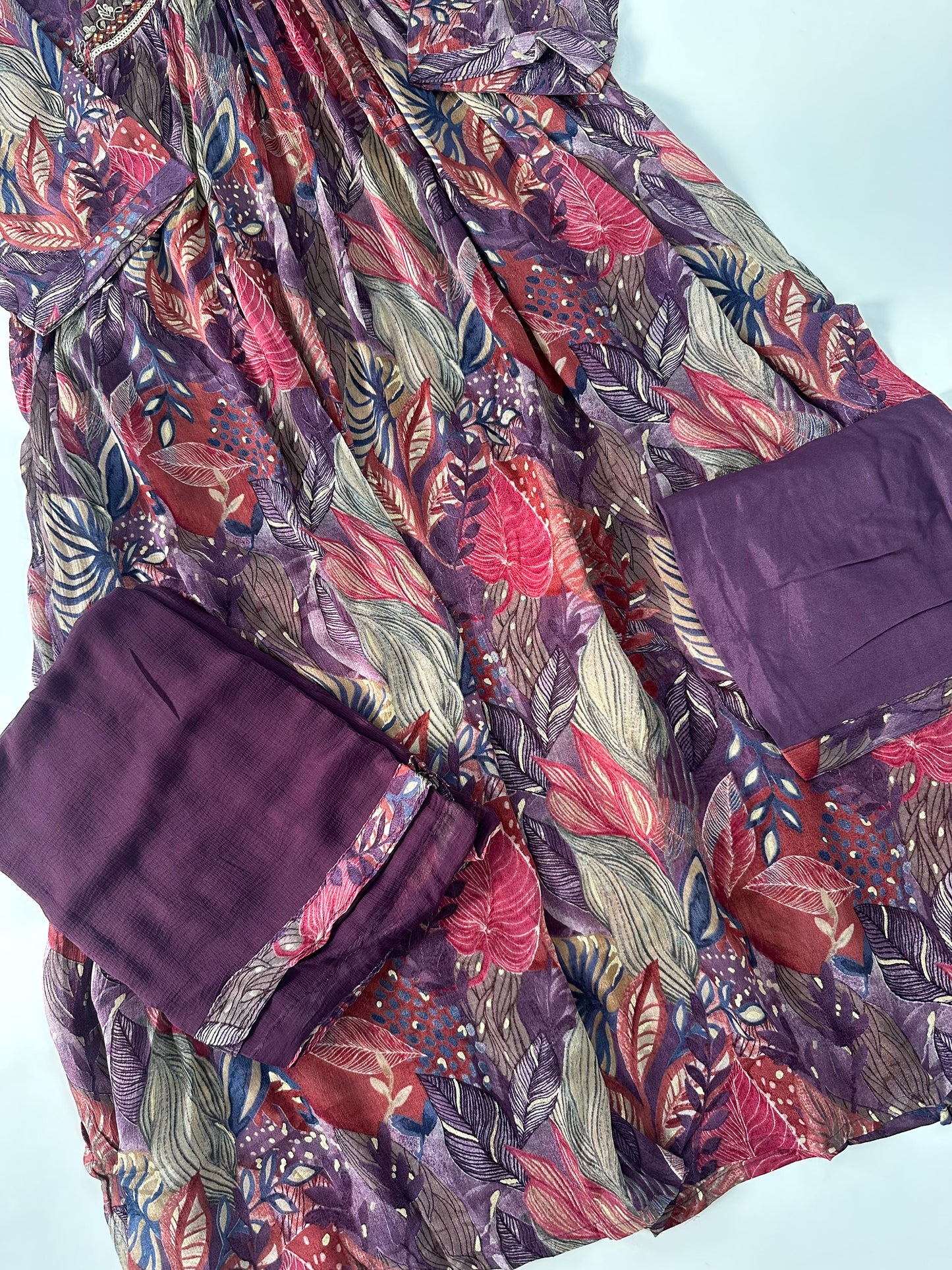 D167 - Chinnon Alia cut Anarkali with pants and dupatta