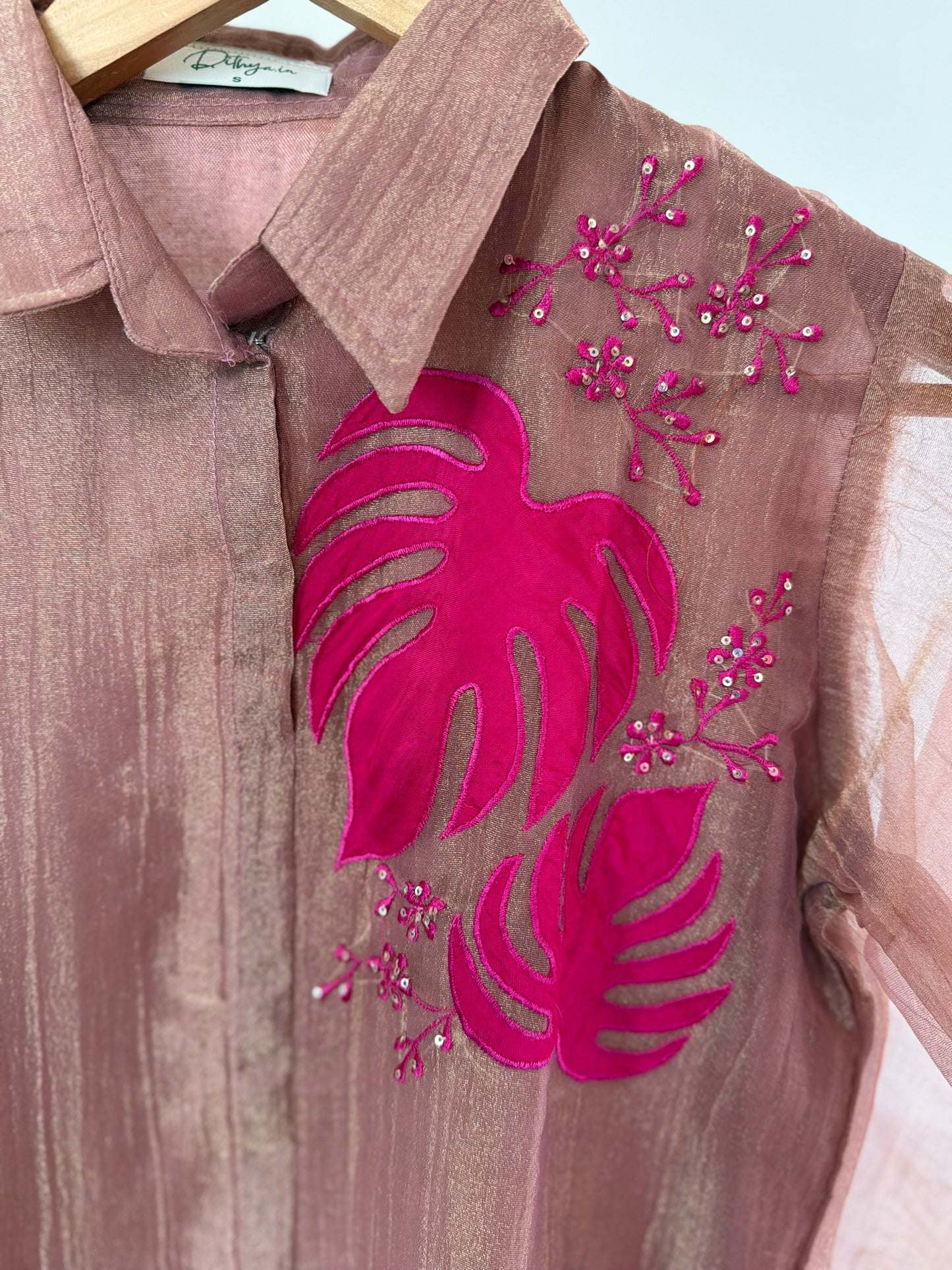 K565 - Tissue silk appliqué coord set in 2 colours