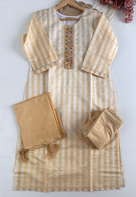 D210 - Muslin silk straight kurti with pants and dupatta