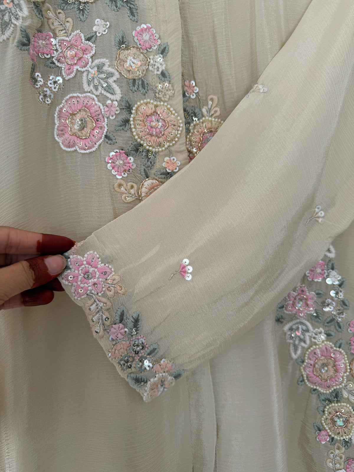 K677 - Pure Chinnon handwork coord set